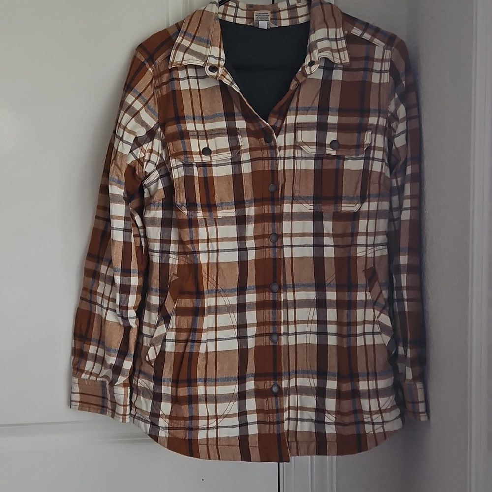 Duluth Trading Plaid Shacket Small